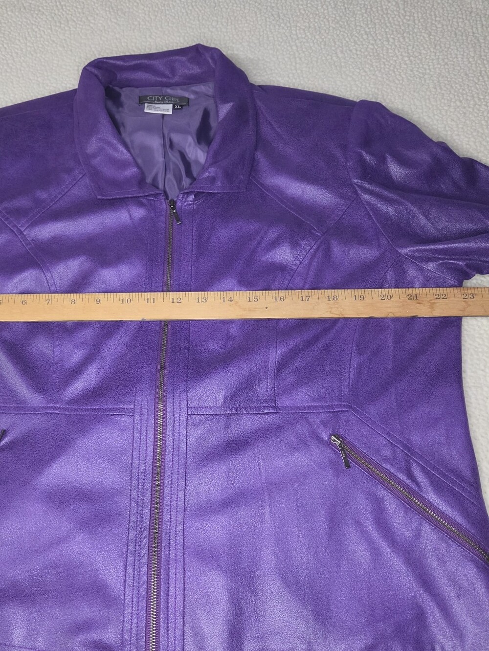 Nancy Bolen City Girl Purple Women's Zip-Front Jacket Size XL - Picture 7 of 9